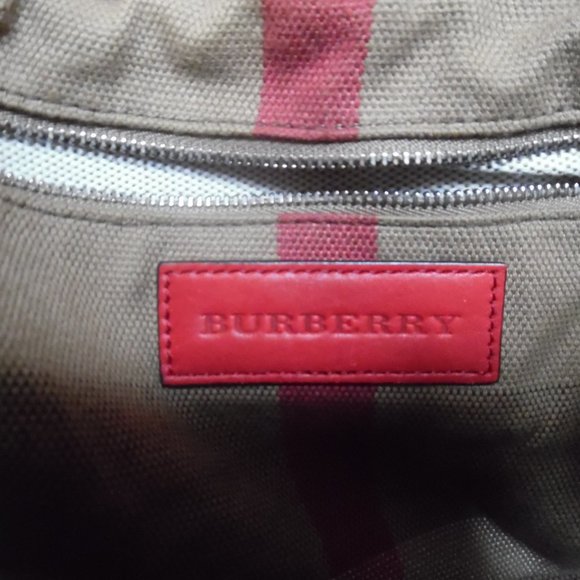 Burberry Medium Red Maidstone Check Calfskin Canvas Tote Crossbody Purse Bag - Picture 9 of 16